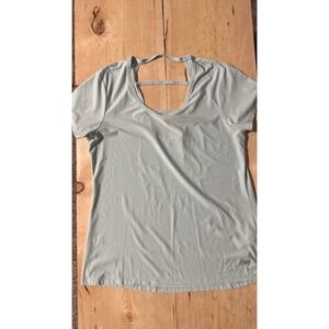 Marika Womens XL Mint Green Strappy Open Back Short Sleeve Activewear Tee Shirt